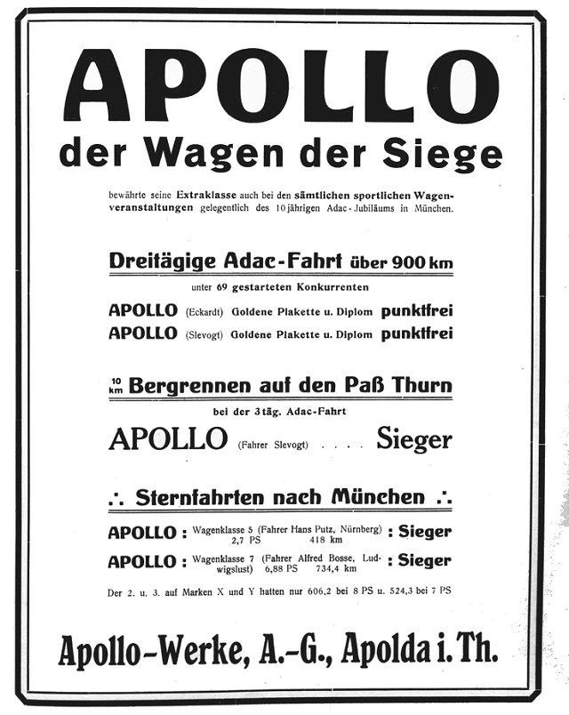 Apollo - der Wagen der Siege 1913