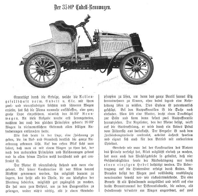 Cudell 4-Zylinder-Fahrzeug 1902