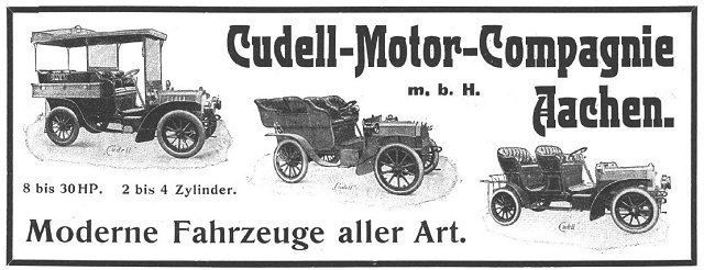 Cudell Anzeige in  der AAZ Februar 1905