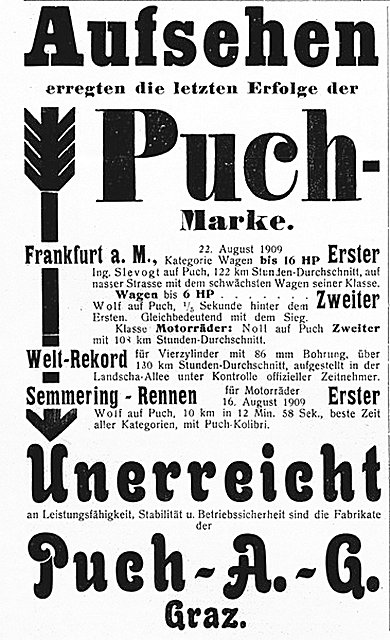 Puch Werbung 1909